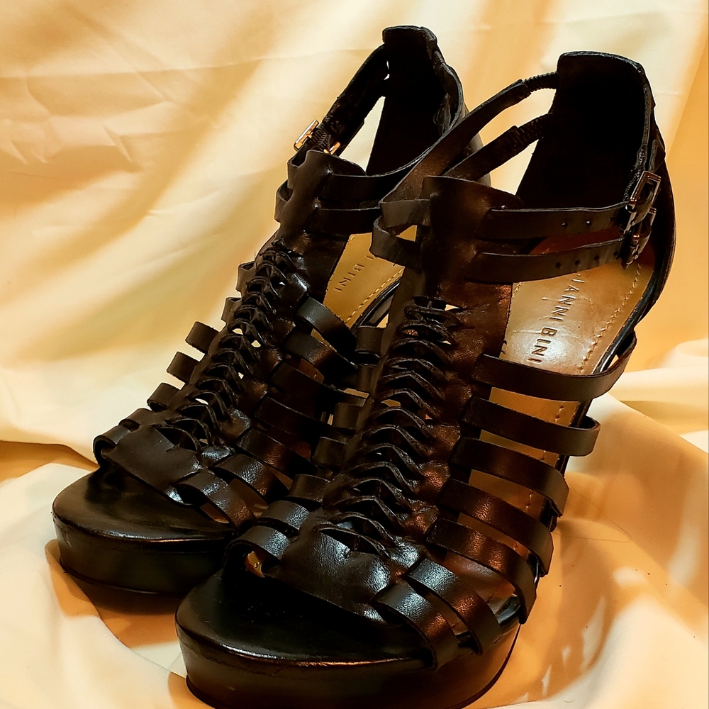Gianni Bini Black Heels Strappy Design